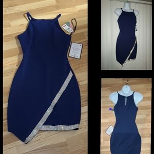 NWT BCX Navy Blue Dress with Rhinestones